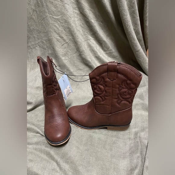 Boots brown child kid toddler zip western cowboy cowgirl nwt - Picture 10 of 12